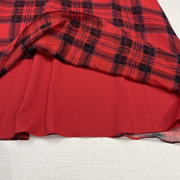 Vintage Betsy Johnson Dress Womens 8 Silk Plaid Strapless Midi Y2K Grunge 90s - Picture 5 of 10